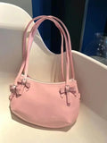 Sweet Cute Pink Handbag Women New Harajuku Bow Chic Y2k Bags Purse Ladies Fairycore Aesthetic Underarm Bag Bolso Mujer