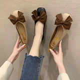 With Bow Woman Flats Office Moccasins Shoes For Women Low Heel Elegant Slip On High Quality Fashion Shoe Dress Novelties Non