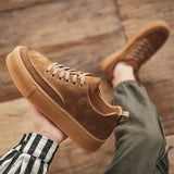 Fashion Brand New Men's Suede Shoes Outdoor Men's Simple Casual Shoes Thick Soled Sneakers Men's Retro Oxford Shoe Shoes