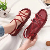 Women's Sandals Outdoor Open Toe Strappy Ladies Shoes Platform Sabot Red Daily Vip Wholesale Sandal Premium And Low Price