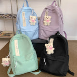 New Simple Design Solid Color Woman Backpack Teenager Student School Bag For Teenage Girls Boys Man Book Rucksack