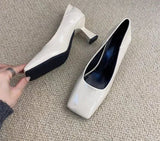 Luxury Square Toe Women Mary Jane Shoes Fashion Shallow Slip On Shoes Autumn Ladies Career Dancing Party Pumps