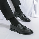 Men' shigh quality Brown leather shoes  Leisure Gentleman Comfortable Men's Lefu Shoes Lightweight and Comfortable  fashion