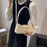 Solid color leather crossbody bag ladies casual shoulder bag luxury designer women's bag mini mobile phone bag retro texture bag