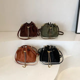 Soft Solid Faux Suede Simple Commuting Crossbody Bags Hot Sale Sewing Sweet Bags for Women Thread String Women's Handbags