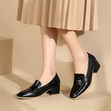 Shallow Mouth Square Toe Retro Woman Shoes Casual Female Sneakers Flats Loafers With Fur All-Match Dress On Heels Summer