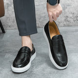 Britain Style Low Cut Retro Fashion New Men Black Brown Flats Leather Shoes Casual Loafers Formal Dress Footwear Zapatos Hombre