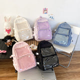 Japanese Ins Transparent Casual Backpacks Women Students Simple Fashion Schoolbags Y2k Aesthetic Jk Girls High-capacity Ita Bags