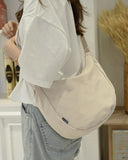 Nylon Crescent Crossbody Bag for Women Sling Casual Dumpling Bag with Mini Pocket Simple Hobo Bag