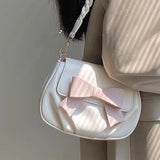 Elegant Soft Bolso Mujer Korean Style Solid Bow Knot Crossbody Bags Vintage Concise Women's Bag Trend Sac A Main Femme