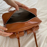 Fashion Women Shoulder Underarm Bags Multi Pocket Purse Totes Vintage PU Leather Ladies Shoulder Bags Large Capacity Handbags