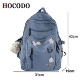 Harajuku Cute School Bag For Girls Multi Pocket Waterproof Nylon Women Backpack Fashion Travel Backbags Large Capacity Bookbags