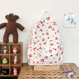 Japanese new fruit print cherry backpack female students leisure small fresh junior high school bag