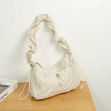 Spring New Folded Retro Shoulder Bag Fashionable Elegant Nylon Cloud Bag Casual Versatile Unique High end Crossbody Bag