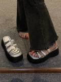 Shoes Ladies' Slippers Low Slipers Women Platform Butterfly-Knot Summer Rome Rubber Slides Basic Fabric Hoof Heels