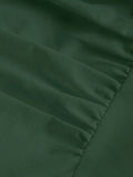 Elegant Solid Color Polyester A-Line Dress for Women, All-Season Strapless Shirred Detail, Woven Pendulum Style, Perfect for Adult - Green