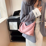 Fashionable Single Strap Crossbody Bag - PU Shoulder Bag For Women - Wide Shoulder Strap Casual Commuter Handbag