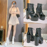 Hollow Mesh High Heel Platform Boots MK15050