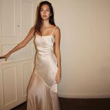 women's clothing summer new style celebrity style sexy temperament chiffon fishtail satin suspender dress female
