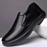 Men's Genuine Leather+Microfiber Leathe shoes 38-47 Soft Anti-slip Rubber Loafers Man Casual Leather Shoes