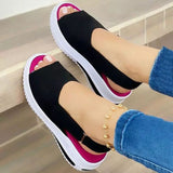 Fashion Shoes Women Platform Sandals Stretch Fabric Summer Women's Shoes Comfort Walking Ladies Sandalias Female Casual Footwear