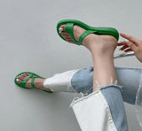 Fashion Wedge Slippers Female Slide Women Casual Flip Flops Brand Sandal Luxury Soft Flat Beach Shoes Green