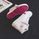 Embroidered Flower Student Lolita Shoes Fashion Canvas Women  Spring Student Board Sports Running Low/high Top Sneakers