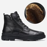 Natural Cow Leather Men Winter Boots Handmade Retro Men Boots Genuine Leather Men Winter Shoes