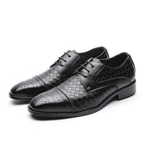 Men's Woven Leather Dress Shoes Mens Classic Vintage Derby Shoes Brogue Shoes Men Lace-Up Business Office Party Wedding Shoes