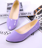 Leather Flat Shoes Pointed Toe Woman Loafers Spring Autumn Casual Shoes Women Flats Candy Color Sweet Flats Plus Size 35-42