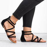 Factory Direct Women Sandals Plus Size 43 Gladiator Sandals For Beach Flat Summer Shoes Woman Zip Dropshipping Chaussures Femme