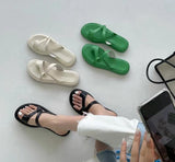 Fashion Wedge Slippers Female Slide Women Casual Flip Flops Brand Sandal Luxury Soft Flat Beach Shoes Green