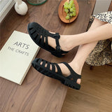 Women Sandals Casual Comfortable Female Footwear  Jelly Shoes Summer Ankle Strap Rubber Shoes Soft Sole Non-slip Mom Shoes