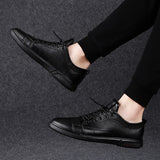 Classic White Sneakers Men Casual Leather Shoes Male Lace-Up Genuine Leather Flats Fashion Korean Simple Footwear Size 47