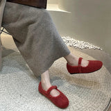 Winter Round Toe Women Fur Loafer Flats Shoes Fashion Shallow Buckle Ladies Flats Women's Comfort Warm Street Style Shoes