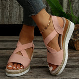 Fashion Summer Wedge Sandals for Women Lightweight Platform Gladiator Shoes Woman Plus Size Non Slip Casual