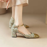 Footwear with Medium Heels Summer Silver Sandals for Woman Party Weddings Women's Shoes Closed Square H Chic and Elegant F