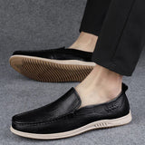 Genuine Leather Men Casual Shoes Luxury Brand Mens Loafers Moccasins Breathable Slip on Italian Cow Leather Shoes 2023 New