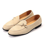 Fashion Men's Suede Genuine Leather Casual Shoes Mens Buckle Party Wedding Loafers Moccasins Men Light Comfortable Driving Flats