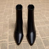 Ankle Boots for Women's Thick Heel Spring Summer Autumn Single Boots New Pointed High Heels  Shoes Mid-heel Fashion