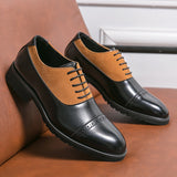 New Men Derby Shoes Black Round Toe Lace-up Party Business Pu Leather Handmade Men Dress Shoes  Size 38-46