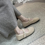 Winter Round Toe Women Fur Loafer Flats Shoes Fashion Shallow Buckle Ladies Flats Women's Comfort Warm Street Style Shoes