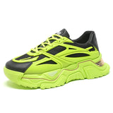 Trendy Green Mens Fashion Sneakers  Superstar Shoes Streetwear Men's Chunky Sneakers Casual Designer Platform Mens Trainers
