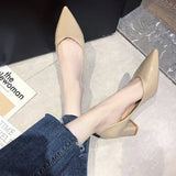 Shoes for Women Office Ladies Summer Footwear Comfortable and Elegant Pointed Toe White with Medium Heels on Offer Lastest