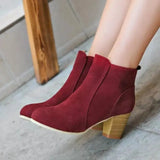 Booties Woman Autumn Winter Chunky Heels Zip Shoes Luxury Fashion Chelsea Ankle Women's Boots Size 41