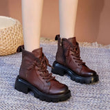 Booties Chunky Footwear Platform Fur Short Shoes for Women Biker Female Ankle Boots Combat Punk Style Trend Spring Fashion