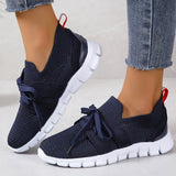 Brown Knit Breathable Sneakers Shoes Women New Soft Sole Platform Flats Woman Plus Size 43 Non Slip Casual Shoes