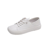 Pofulove Square Toe White Tennis Women's Shoes Fashion Design Offers Free Shipping Sneakers