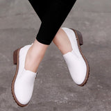 Women Flat Lace-Up Oxford Shoes Soft Leather Sneakers Low Medium  Pumps Slip on Loafers Summer Footwear for Woman