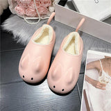 Women's Heels Casual Female Sneakers Woman-shoes Shoes Slip-on Roses Fashion Rome Short Plush Basic Med PU with Shoes Women